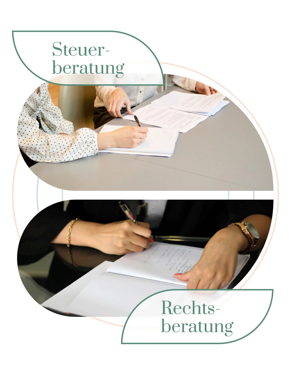 Bei Lkm GmbH beraten Experten Mandanten zu Steuern und Recht, gemeinsam am Schreibtisch im modernen Kanzleiumfeld.
